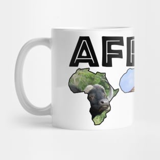 African Wildlife Continent Collage Trio Mug